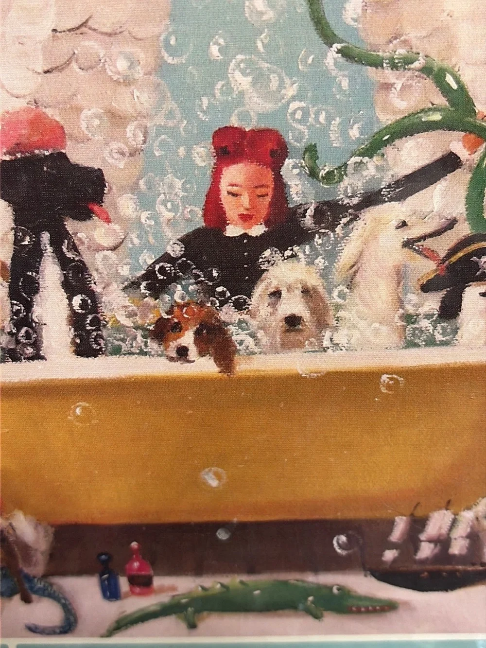 Bubble Bath Artist Janet Hill 1000 Pc Puzzle The New Yorker Puzzle Company New